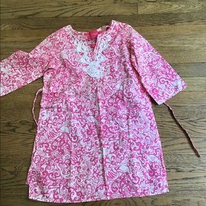 Girls pink bathing suit cover